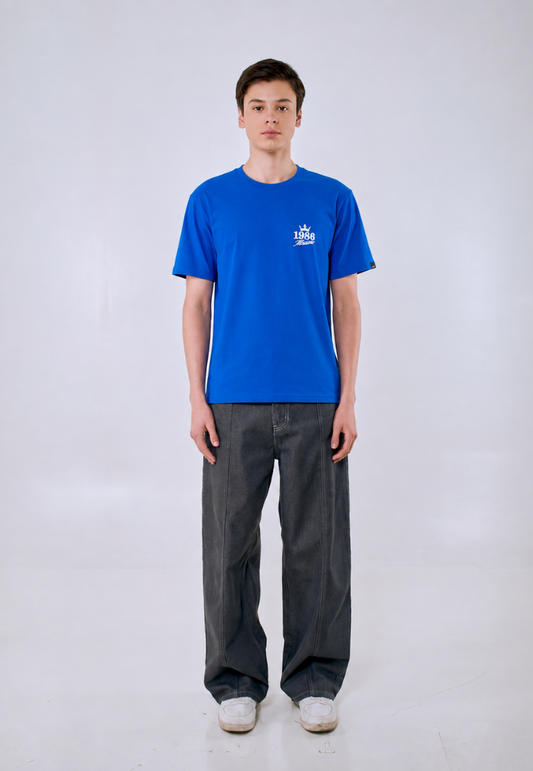 Mossimo Men's Yale Blue 3D Embroidery Logo Classic Fit Tee