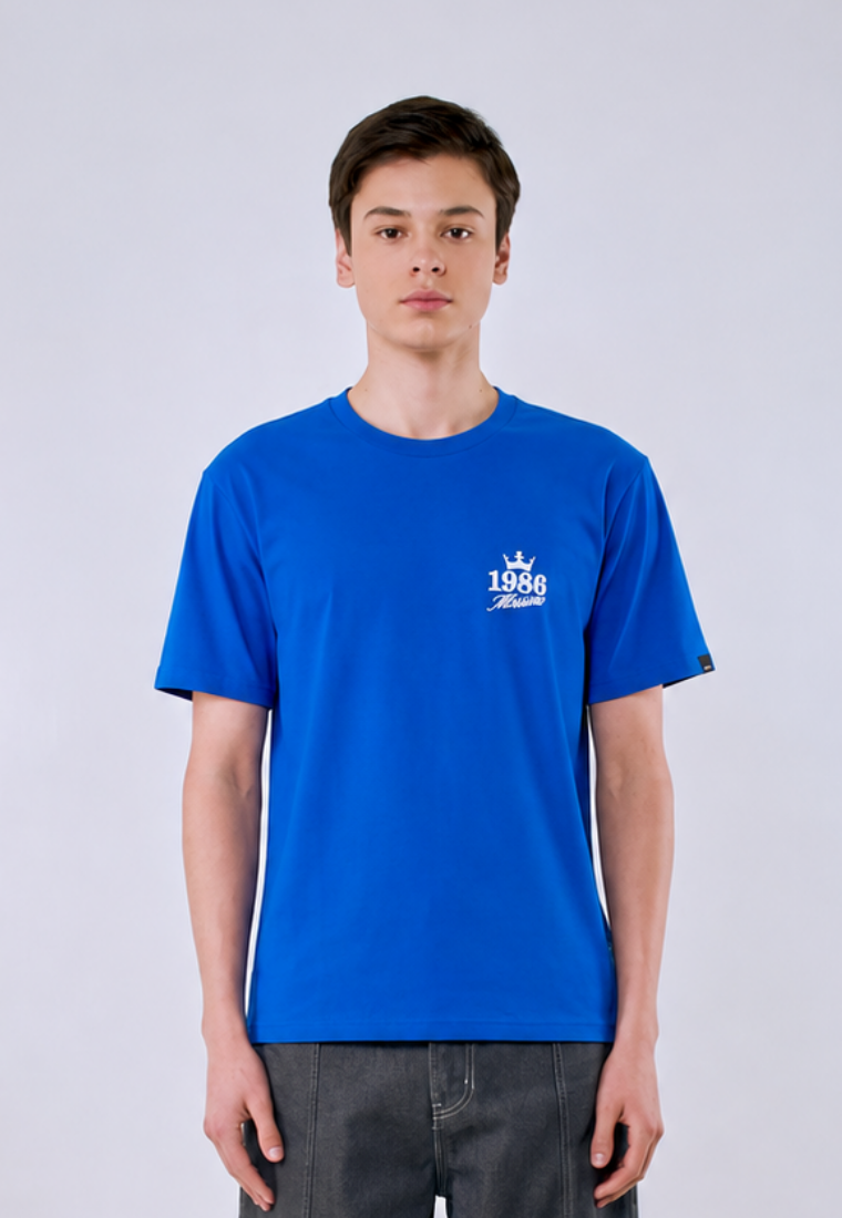 Mossimo Men's Yale Blue 3D Embroidery Logo Classic Fit Tee