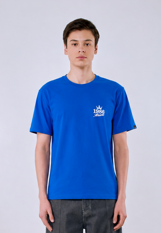 Mossimo Men's Yale Blue 3D Embroidery Logo Classic Fit Tee
