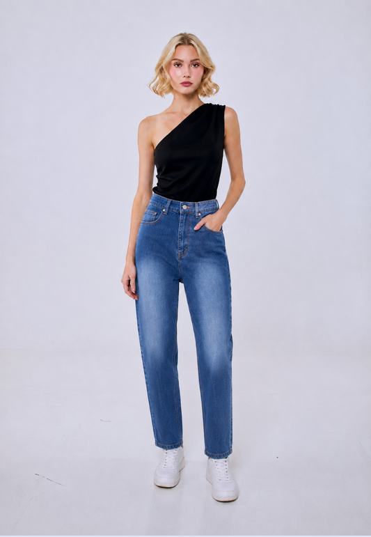 Mossimo Blanche Medium Blue Five Pocket Straight Jeans