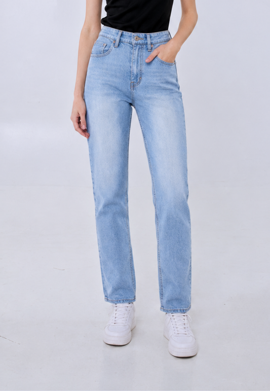 Mossimo Adelina Light Blue Basic Five Pocket Straight Jeans