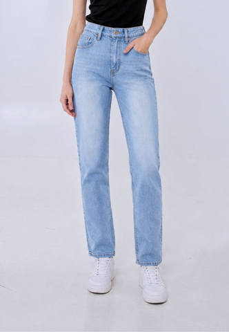 Mossimo Adelina Light Blue Basic Five Pocket Straight Jeans