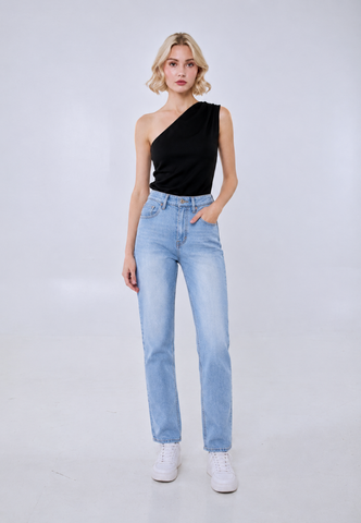 Mossimo Adelina Light Blue Basic Five Pocket Straight Jeans