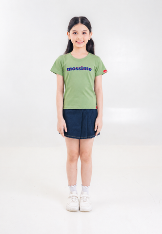 Mossimo Kids Girls Light Green Graphic Logo Tshirt