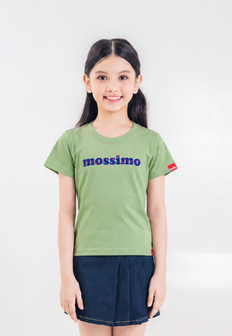 Mossimo Kids Girls Light Green Graphic Logo Tshirt