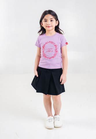 Mossimo Kids Girls Pink Embossed Floral Basic Tshirt
