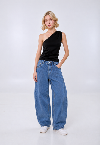 Mossimo Women's Denim Blue Barrel Jeans