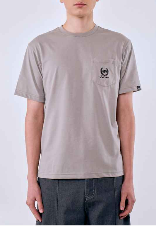 Mossimo Men's Ash Gray Basic Logo Comfort Fit Tee with Pocket