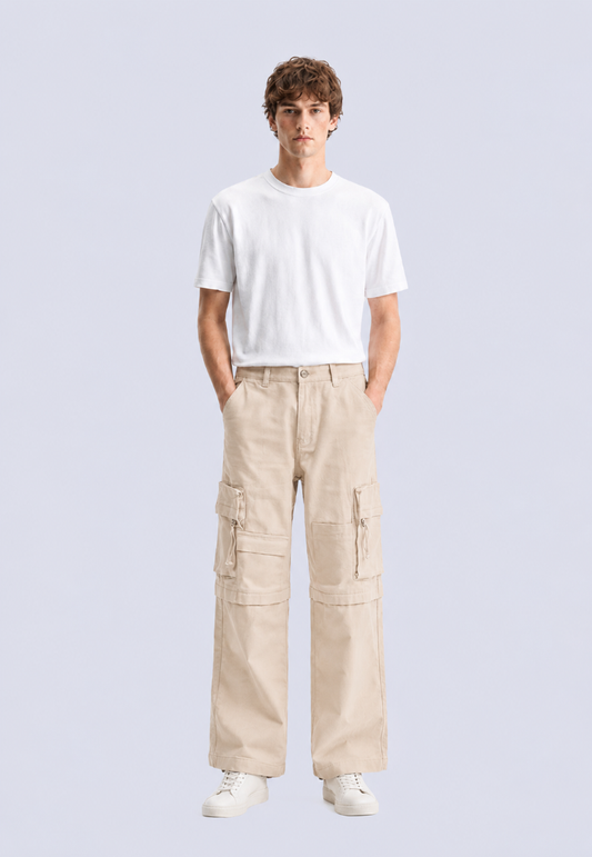 Mossimo Franco Beige Cargo Pocket Straight Fit Pants For Men