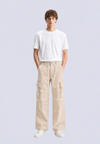 Mossimo Franco Beige Cargo Pocket Straight Fit Pants For Men