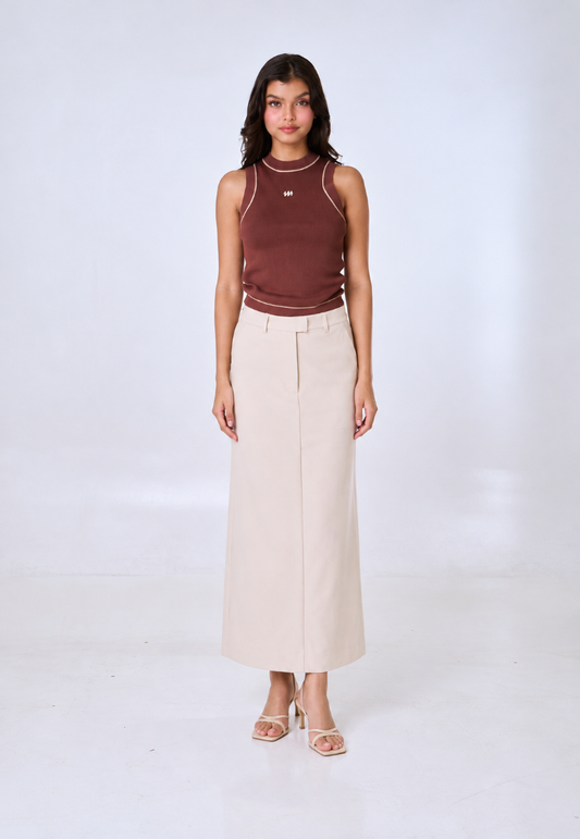 Mossimo Haisley Oat Mid Waist Maxi Skirt