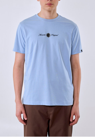 Mossimo Men's Chambray Blue Basic Logo Classic Fit Tee