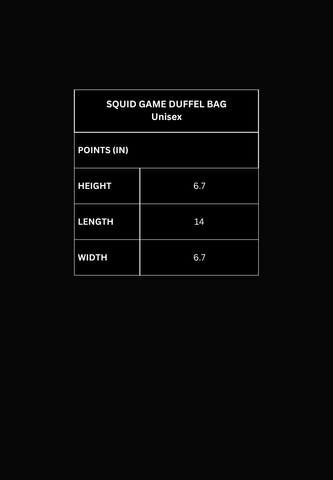 Mossimo Squid Game Black Duffle Bag