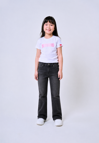 Mossimo Kids Girls Med Gray Wide Leg Jeans