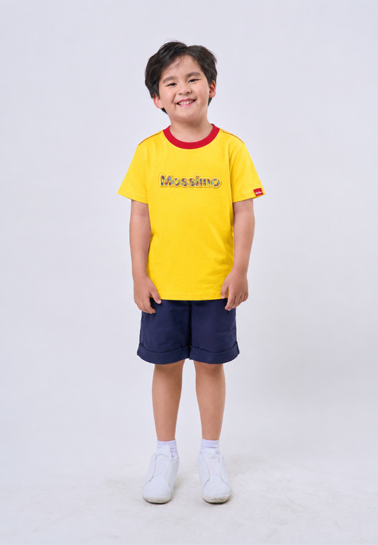 Mossimo Kids Boys Yellow Embossed Logo Basic Print