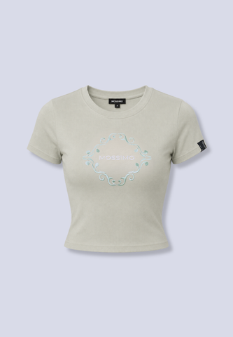 Mossimo Evangeline Pale Green Cropped Body Fitted Tee For Women