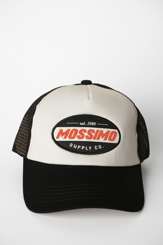 Mossimo Black Trucker Net Cap with Applique Embroidery