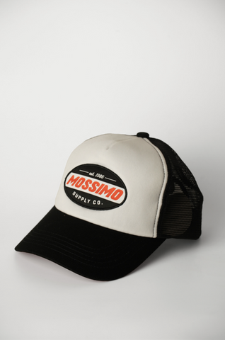 Mossimo Black Trucker Net Cap with Applique Embroidery