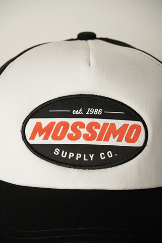 Mossimo Black Trucker Net Cap with Applique Embroidery