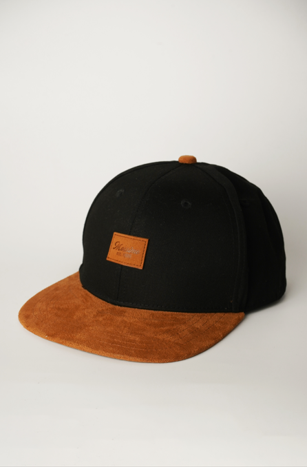Mossimo Black Brown Suede Cap with Deboss Print