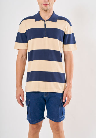 Mossimo Kayden Beige Navy Urban Fit Fashion Top