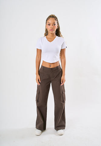 Mossimo Mela Gray Wide Leg Mid Cargo Pants