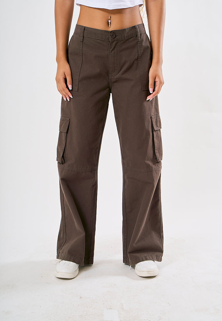Mossimo Mela Gray Wide Leg Mid Cargo Pants