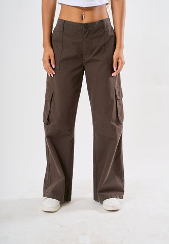 Mossimo Mela Gray Wide Leg Mid Cargo Pants
