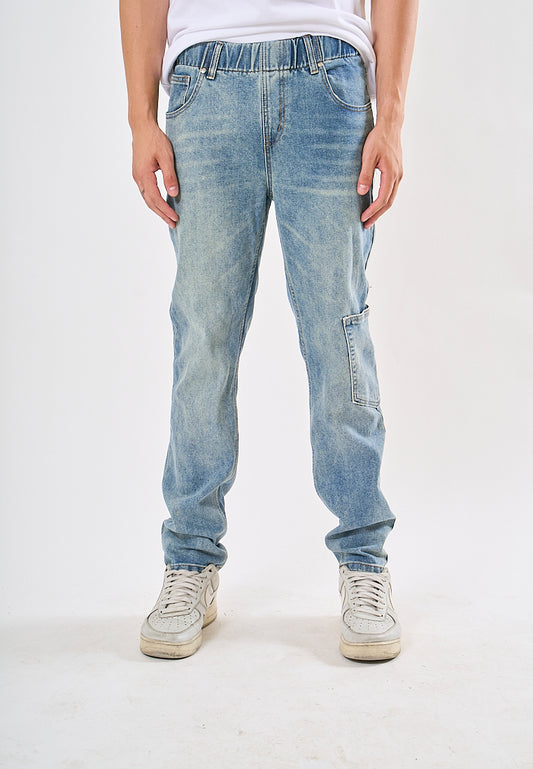 Mossimo Jason Washed Dark Blue Six Pocket Garterized Jeans