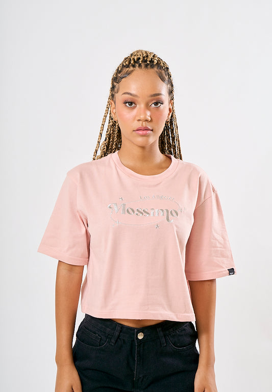Mossimo Myca Light Pink Modern Cropped Fit tee