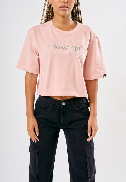 Mossimo Myca Light Pink Modern Cropped Fit tee