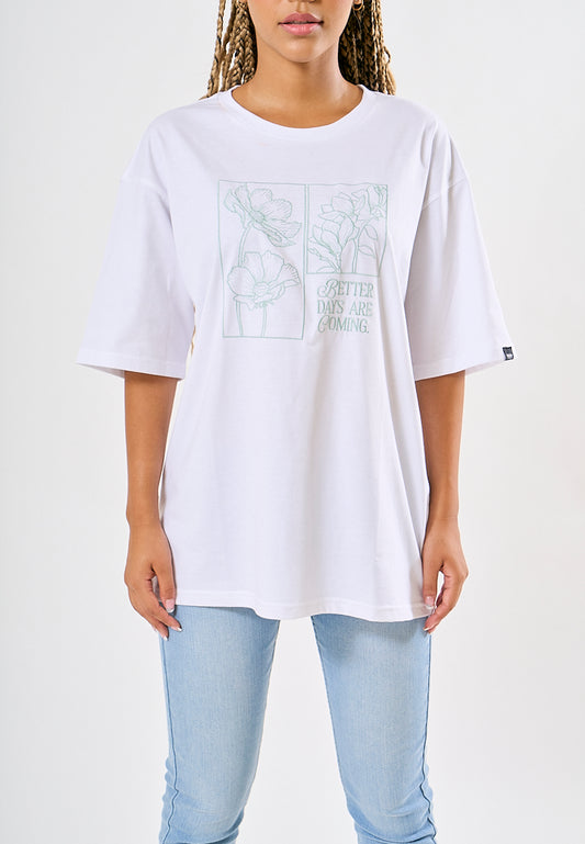 Mossimo Andrea White Oversized Fit Tee