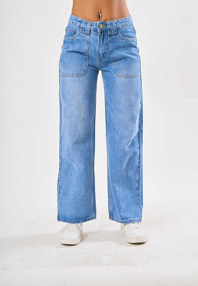 Mossimo Krystelle Light Blue Loose Mid Rise Jeans