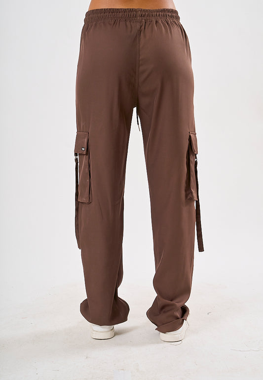 Mossimo Jeraldine Nutshell Brown Straight Mid Cargo Trousers