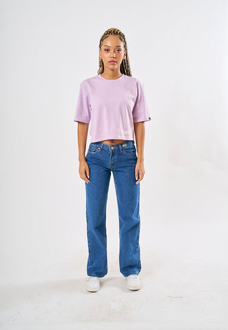 Mossimo Janeth Light Purple Modern Cropped Fit Tee