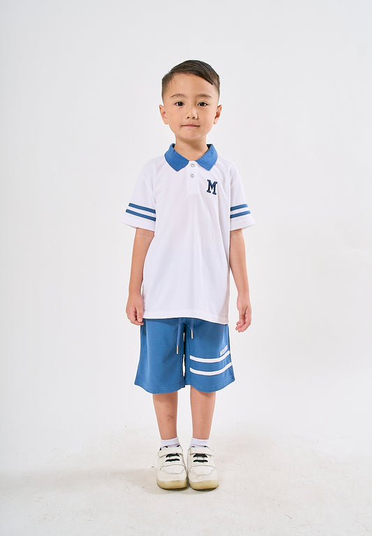 Mossimo Kids Blaze Blue White Polo and Short Set