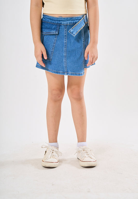 Mossimo Kids Gwyn Medium Blue Denim Cargo Skirt