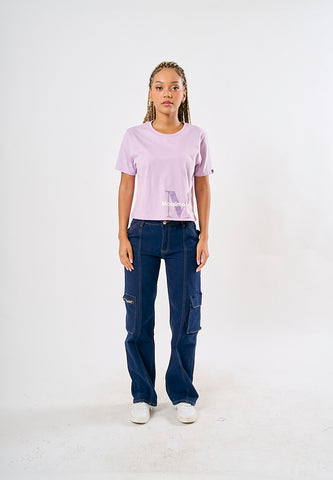 Mossimo Julie Light Purple Classic Cropped Fit Tee