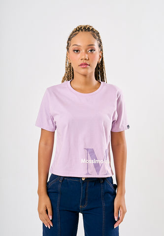 Mossimo Julie Light Purple Classic Cropped Fit Tee