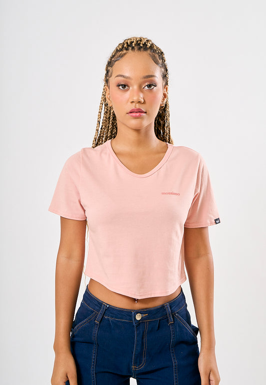 Mossimo Jewel Light Pink Retro Cropped Fit Tee