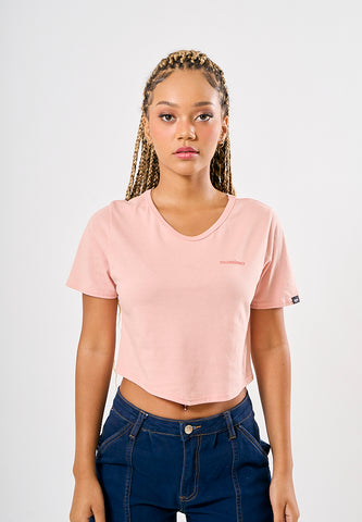 Mossimo Jewel Light Pink Retro Cropped Fit Tee