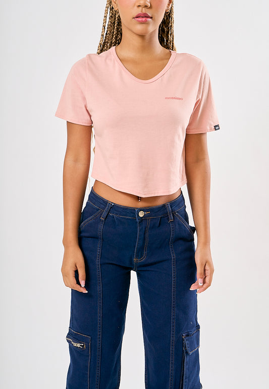 Mossimo Jewel Light Pink Retro Cropped Fit Tee