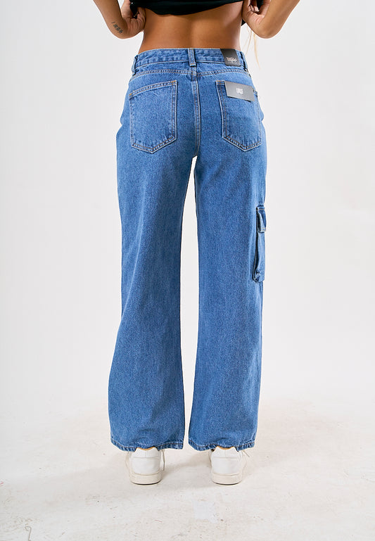 Mossimo Deverly Medium Blue Loose Mid Cargo Pants