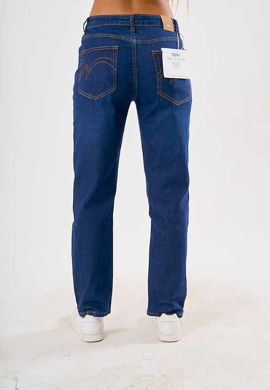 Mossimo Abegail Dark Blue Five Pocket Slim Straight Mid Jeans