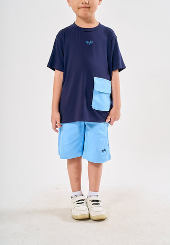 Mossimo Kids Bentley Blue Boys Pocket Tshirt and Rolled Up Short