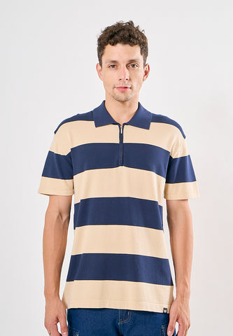 Mossimo Kayden Beige Navy Urban Fit Fashion Top