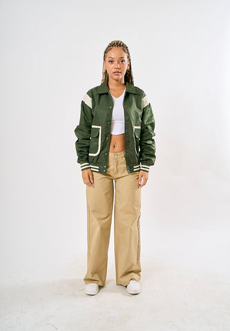 Mossimo Rei Khaki Mid Waist Straight Cut Trousers