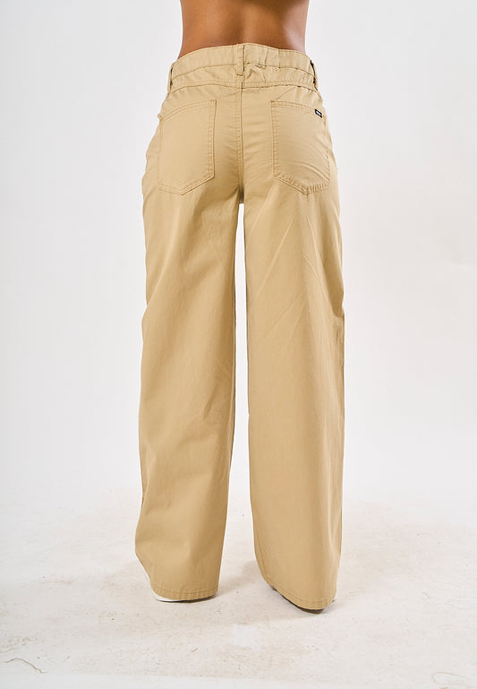 Mossimo Rei Khaki Mid Waist Straight Cut Trousers