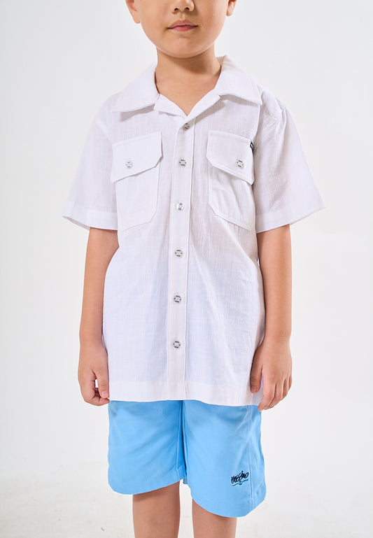 Mossimo Kids Fitz White Short Sleeve Top with Embroidery