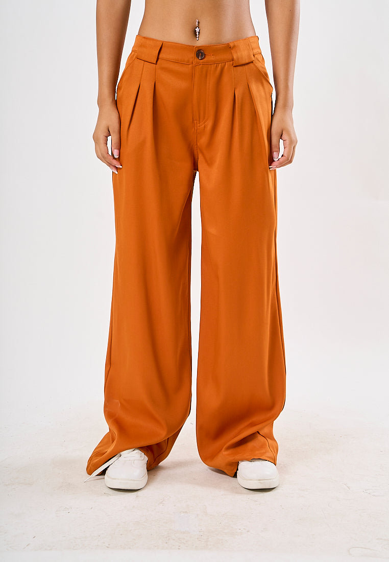 Mossimo Krista Nutshell Brown Wide Leg Mid Trousers